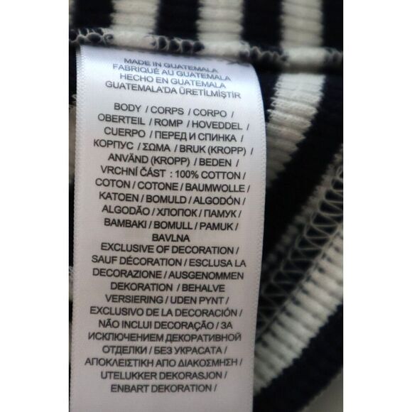 Polo Ralph Lauren Boy's Sz M (10-12) Cream/Navy Striped Waffle-Knit L/S Shirt - Picture 4 of 7